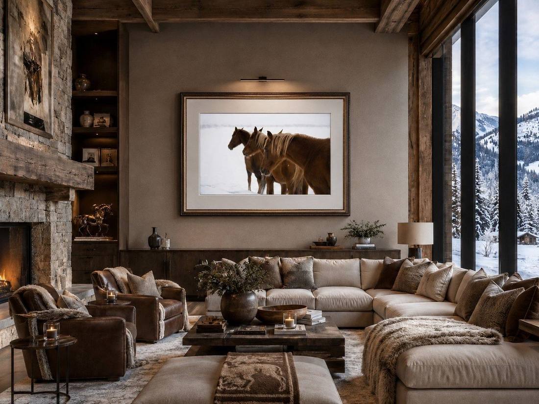 Caballos montada en una sala