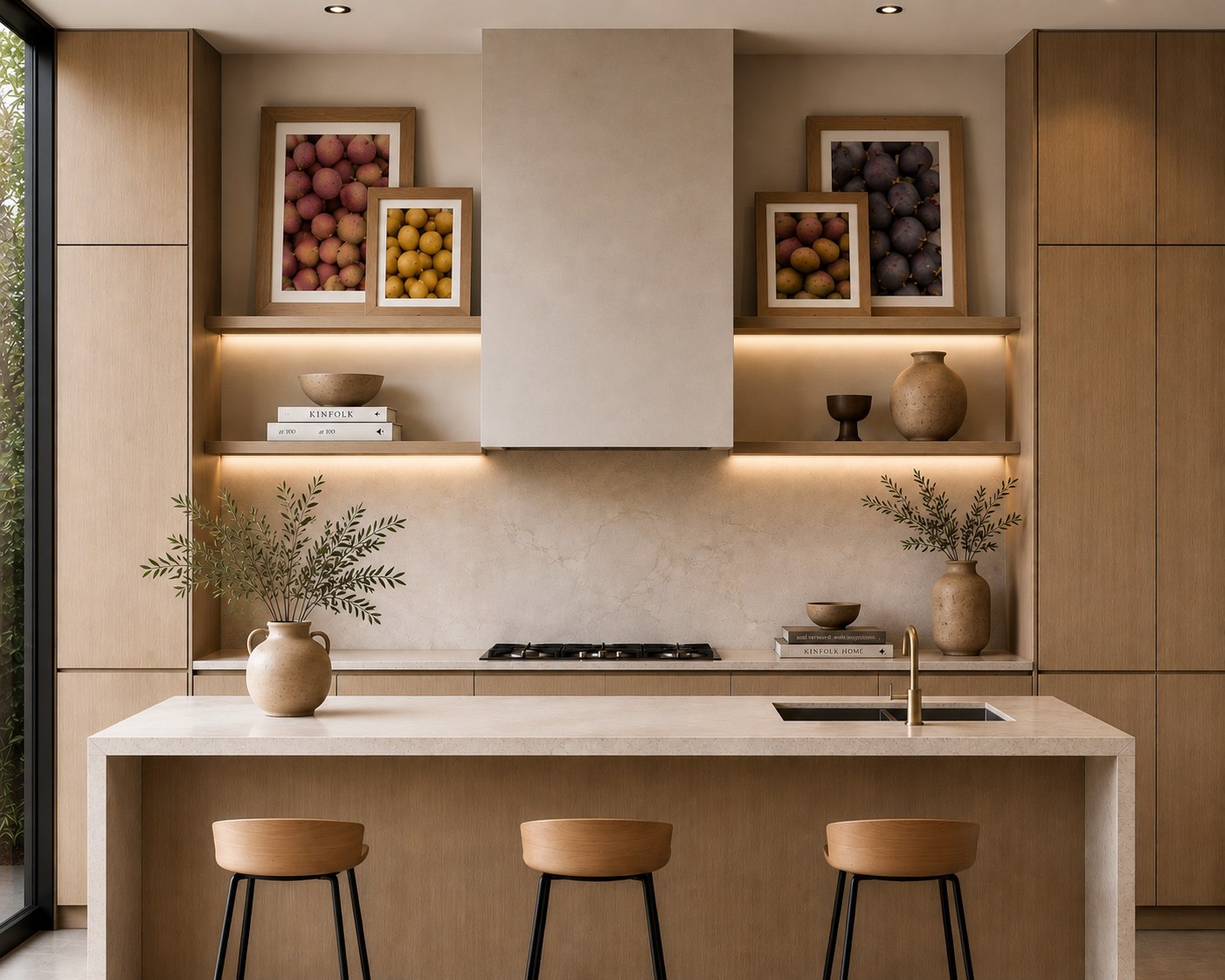 Piezas de Frutas montadas en una cocina